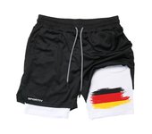 Patriotic Flag Graphic 2 in 1 Shorts for Men Gym Workout Running Shorts Athletic Breathable Shorts with Phone Pocket Towel Loop
