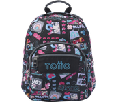 Mochila Escolar Pequeña Negra Totto España Misato - Tempera