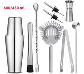 1/6/9/11pcs Boston Shaker Professional Stainless Steel Bartender Wine Cup Cocktail Mixer Martini Cocktail Shaker Bar Set