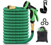 Manguera de Jardín extensible de 30 m/100 pies, retráctil y flexible con 10 Modos de pulverización, ajustable con adaptadores de 19mm, ideal para Jardín y lavado de autos (30 m)