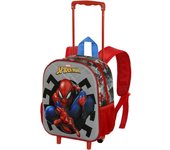 Mochila 3D Spiderman Pequeña, con Ruedas, Trolley 3D Spiderman, Licencia 100% Oficial, 30 x 25 x 10 cm, Karactermania - Kiglam