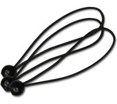 Juego de 12 cuerdas elásticas de goma profesionales con bola para asegurar lonas, bicicletas, automóviles, jardines y más. Especialmente duraderas y resistentes a los rayos UV. 20 cm. Color negro.