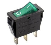 CABLEPELADO - Interruptor basculante ON-OFF SPST 3 pines | Interruptor 3 terminales | 16A 250VAC | Luz verde