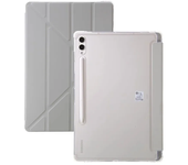 Flip Leather Case for Samsung Tab S10 S9 FE Plus 12.4 Inch Tab A9 Plus S9 Fe 11"Acrylic Clear Back Smart Cover Pen Holder Cases