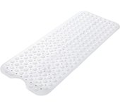 Alfubra de baño antideslizante, Moho-resistir, extra ancho, antibacterian, BPA, ftalato de látex, lavable a Máquina, ideal para niños, 39x16 (Blanco)