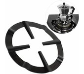 CHEFZOCO Soporte para Cocina de Gas, Soporte Anillo Wok, Soporte redondo para olla Moka, Rejilla para gas, Quemador, Reductor universal cocina, Hierro Fundido, Color negro, Diámetro 140 mm