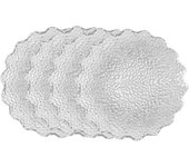 Platos de vidrio para la cena, platos de cristal, platos de postre, vajilla para aperitivos y frutas, decoración de mesa para bodas y festividades, estilo A decorativo de 6 pulgadas