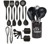 18Pcs Kitchenware Utensils Set Heat Resistant Non-stick Silicone Cookware Spatula Egg Shovel Beater Kitchen Cooking Tool