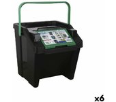 Cubo de Basura para Reciclaje Tontarelli Moda Verde Apilable 28 L (6 Unidades)