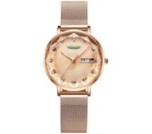 Reloj de mujer con movimiento automático luminoso y resistente al agua, estilo estudiante, sencillo, de moda, color rojo