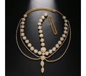 XSBODY Boho Rhinestone Multilayers Head Chain Wedding Accessories Geometry Headband Indian Forehead Hair Chain Bridal Jewelry