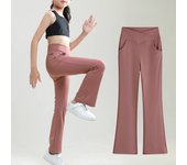Kids Black Flare Leggings Girls Wide Leg Belle Dance Bell Bottoms V Cross High Waist Gym Athletic Workout Long Yoga Pants 10-12Y