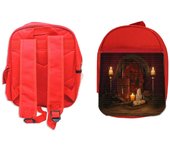MERCHANDMANIA MOCHILA ROJA Vela Iluminado Luz Altar Pagano Wicca Magia backpack rucksak brujas vampiros magos