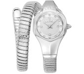 Reloj de pulsera Just Cavalli Signature Snake Amalfi - JC1L270M0015 correa color: Gris plata Dial Metal Gris plata Mujer