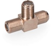 CONECTOR DERIVADOR "F" FORMA "T" 3 MACHOS - PARABOLICAS RETRACTILADO EDM