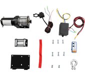 vidaXL Cabrestante eléctrico placa montaje guía de rodillo 12V 1360KG