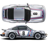 Pegatinas / Vinilos para coche estilo Martini clásico compatible con Porsche Carrera 911 (930) 1975 - 1989
