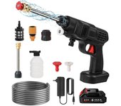 Hidrolimpiadora Con batería de 21 V y accesorios para limpiar  El Coche, El Jardín y superficies exteriores