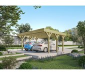 Vente-unique - Cochera abierta doble de madera - 2 coches - 31 m² - ARIANE