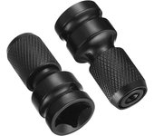 Paquete de 2 1/2 "cuadrado a 1/4" adaptadores de enchufe hexagonal con liberación rápida hexagonal convertidor bits para percusión trinquete Destornilladores bits