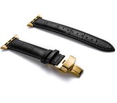 Butterfly buckle Leather strap For Apple watch band 44mm 40mm 45mm 41mm 42mm 38mm 44 mm Iwatch bracelet apple watch 7 6 se 5 4 3