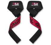 RL Grips® Straps Gym para Levantamiento de Pesas y Powerlifting - Correas de Agarre Fitness con Grip de Silicona para Gimnasio Acolchado - Agarraderas de Entrenamiento para Peso Muerto, Jalones, Remo - Rojo, Amarillo, Gris, Rosa, Azul y Blanco