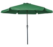 Acomoda Textil – Sombrilla de Jardín con Faldón Protector y Forro Anti UV para Exterior. Parasol de Aluminio Estable con Manivela, Toldo Octogonal 3 M Ø para Terraza y Patio. (Verde)