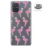 Tumundosmartphone Funda Gel Transparente para Samsung Galaxy A71 diseño Flamenco Dibujos