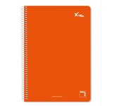 Pacsa - CUADERNO SERIE XTRA 60GR.TAPA CONTRACOLADA FOLIO (215X310MM.) 80 HOJAS CUADRÍCULA 4X4 COLOR ROJO PACSA 16729 16729