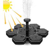 Fuente solar para Exterior de 1,5 W, Bomba de Agua solar, Bomba solar para Estanque con barería Y 4 Boquillas, solar para Fuente Bomba, mini Fuente flotante para Fuentes Decorativas de Estanque de Jardín