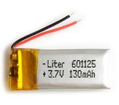 Batería 601125 LiPo 3.7V 130mAh 0.481Wh 1S 5C Liter Energy Battery para Electrónica Recargable teléfono portátil vídeo smartwatch reloj GPS - No apta para Radio Control 27x11x6mm (130mAh|601125)