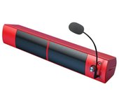 Altavoz Bluetooth con subwoofer envolvent para orden, portátil, reproductor de Música dual con cable USB y Micrófono, color Rojo