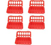 Juego de 5 comederos y bebederos para pollos, comedero con tapa abatible para pollitos, comedero para pájaros pequeños, comedero para codornices, bebedero para pollos pequeños, sin desperdicios ni desorden.