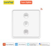 LoraTap ZigBee 3.0 Tuya Smart Life Blinds Pushbutton 80*80 Switch Remote Control Google Assistant Alexa