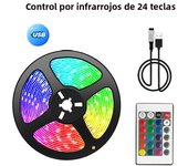 Smart Bluetooth LED Strip Lights Infrared Control RGB5050 Music Sync Flexible 5V Lamp for TV Backlight Christmas Decoration Gift