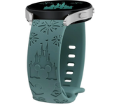 20mm Castle Floral Engraved Band for Samsung Galaxy Watch 7 6 5 4 Silicone Cute Fancy Sport Strap for Watch 5 Pro/Active 2