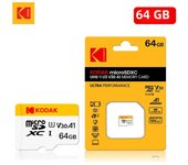 Kodak Original Micro Sd Memory Card 64GB White 128GB SD Card Micro SDXC Class10 Flash Card 256GB 32GB SD Memory Card for Camera
