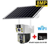 8MP 4K Wireless Solar Camera 4G Sim Outdoor Dual Lens Wifi IP Camera PIR Night Vision V380 Pro CCTV Security Protection Monitor