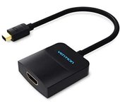 Cable Adaptador de 0,15 Metros de Mini DisplayPort Macho a HDMI Hembra, Mini DP Macho a HDMI A Hembra, Color Negro - Vention