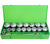 JBM 51616 ESTUCHE METÁLICO CON 22 PIEZAS DE AUTOCLÉ DE 1" EN HEXAGONAL CINCADO