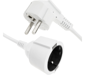 Prolongador de cable eléctrico schuko macho a hembra de 3 m blanco - BeMatik