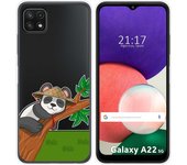 Funda Silicona Transparente para Samsung Galaxy A22 5G diseño Panda Dibujos
