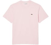 Camiseta Rosa Claro Lacoste de Corte Clásico de Punto de Algodón