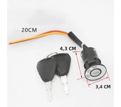 Ignition Key Ebike Switch 2 Wire Position For Replacement Electric Bike Scooter Tricycle Lock+Key Electric Bicycle Accessories