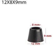10pcs Anti Slip Furniture Legs Feet Black Speaker Cabinet Bed Table Box Conical Rubber Shock Pad Floor Protector Furniture Parts