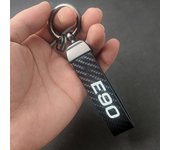 Luxury Women Men Key Chain Carbon Leather Car Keychain For E90 E46 E87 E30 E60 E39 Keychain With Logo Keychain Accessories