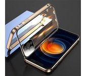 360°Full Protected Metal Magnetic Double-Sided Glass Snap Lock Phone Case For iPhone 16 Pro Max 14 13 12 15 Pro Max Bumper Cover