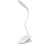 Lámpara de lectura recargable, 16 LED, lámpara de lectura con clip de 3 luces para cama, control táctil, ideal para niños y amantes de la lectura, color blanco