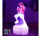 Actions Figure One Piece Luffy Zoro Anime Figures 3D Lamp PVC Action Collection Model Toys LED Night Light Kid Christmas Gift
