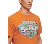 Camiseta Superdry Gasoline naranja manga corta para hombre